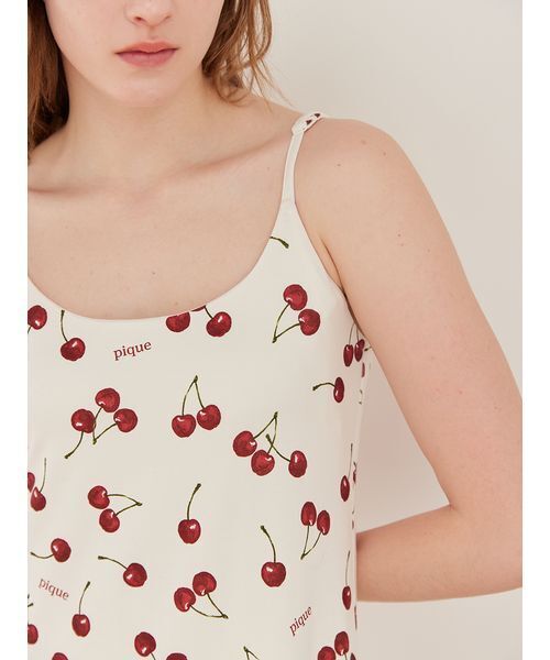 チェリー柄カップインキャミワンピース（ルームウェア/パジャマ