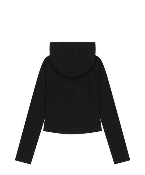 ILLIGO(イリゴ)の「129 ボタンフードロングスリーブ ブラック(Tシャツ/カットソー・レディース・ブラック・OS)」の5枚目の写真