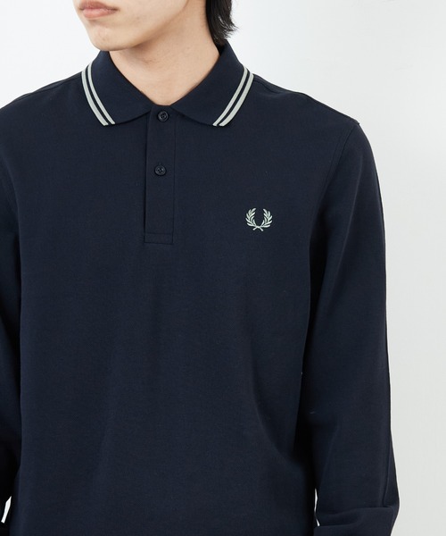 FRED PERRY（フレッドペリー）の「[FRED PERRY/フレッドペリー] ツインティップライン ロングスリーブポロシャツ M3636（ポロシャツ・レディース・ダークグリーン/ブラック系1/ブラック系/キナリ/ホワイト/ネイビー/ブラック/ネイビー系・S/M/L/XL）」の10枚目の写真