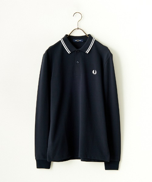 FRED PERRY（フレッドペリー）の「[FRED PERRY/フレッドペリー] ツインティップライン ロングスリーブポロシャツ M3636（ポロシャツ・レディース・ダークグリーン/ブラック系1/ブラック系/キナリ/ホワイト/ネイビー/ブラック/ネイビー系・S/M/L/XL）」の12枚目の写真