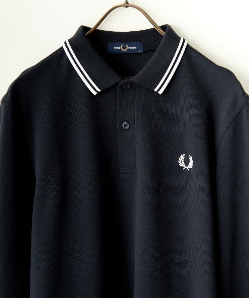 FRED PERRY（フレッドペリー）の「[FRED PERRY/フレッドペリー] ツインティップライン ロングスリーブポロシャツ M3636（ポロシャツ・レディース・ダークグリーン/ブラック系1/ブラック系/キナリ/ホワイト/ネイビー/ブラック/ネイビー系・S/M/L/XL）」の13枚目の写真