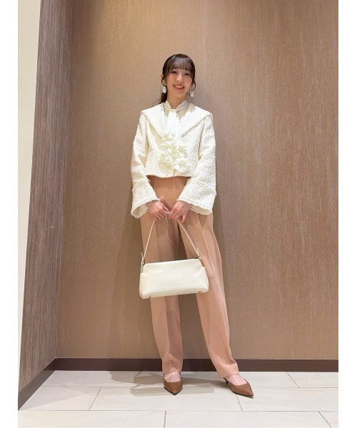 LOULOU WILLOUGHBY(ルルウィルビー)の「【LOULOU WILLOUGHBY】ハイバックテーパードパンツ(スラックス・レディース・ブラック/オフホワイト/ピンク・1/2)」の4枚目の写真