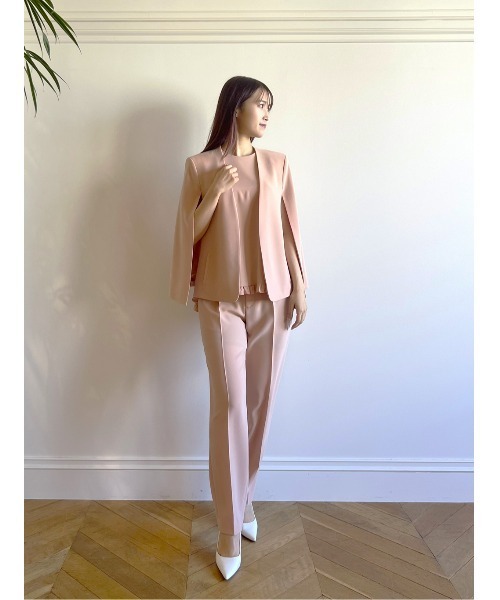 LOULOU WILLOUGHBY(ルルウィルビー)の「【LOULOU WILLOUGHBY】ハイバックテーパードパンツ(スラックス・レディース・ブラック/オフホワイト/ピンク・1/2)」の5枚目の写真