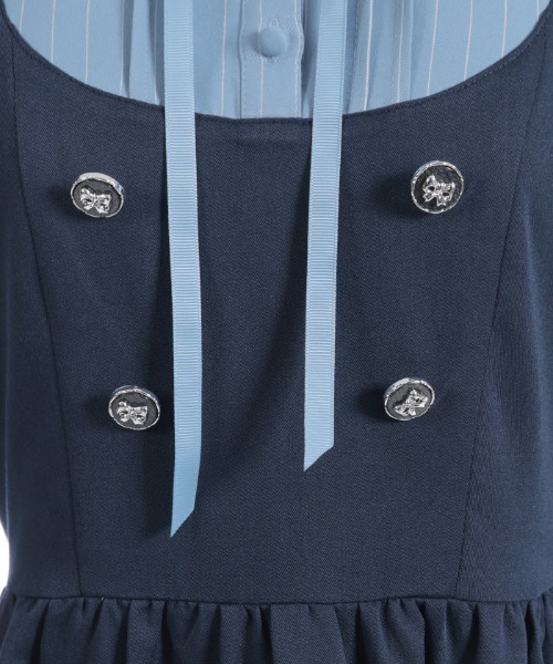 axes femme POETIQUE（アクシーズファムポエティック）の「姫袖風ジャンスカドッキングワンピース（ワンピース・レディース・ネイビー/ブラック/ピンク・MEDIUM）」の11枚目の写真