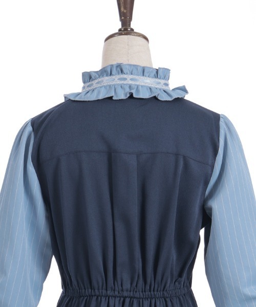 axes femme POETIQUE（アクシーズファムポエティック）の「姫袖風ジャンスカドッキングワンピース（ワンピース・レディース・ネイビー/ブラック/ピンク・MEDIUM）」の12枚目の写真