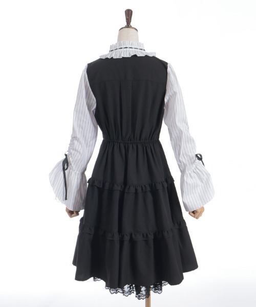 axes femme POETIQUE（アクシーズファムポエティック）の「姫袖風ジャンスカドッキングワンピース（ワンピース・レディース・ネイビー/ブラック/ピンク・MEDIUM）」の16枚目の写真