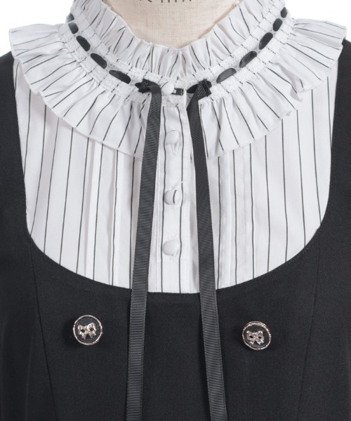 axes femme POETIQUE（アクシーズファムポエティック）の「姫袖風ジャンスカドッキングワンピース（ワンピース・レディース・ネイビー/ブラック/ピンク・MEDIUM）」の19枚目の写真