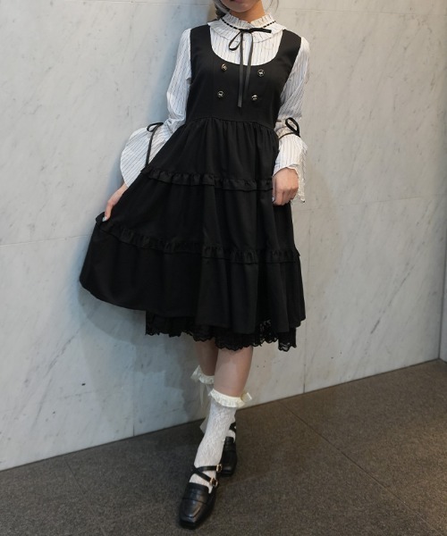 姫袖風ジャンスカドッキングワンピース（ワンピース）｜axes femme