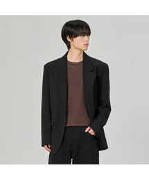 オーバーサイズ」に該当するメンズのテーラードジャケット（ブラック