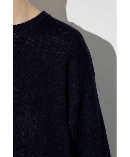 AZUL by moussy(アズールバイマウジー)の「裏配色リネンミックスニットトップス(ニット/セーター・メンズ・ブラック/グレー/ブルー・LARGE/MEDIUM)」の11枚目の写真