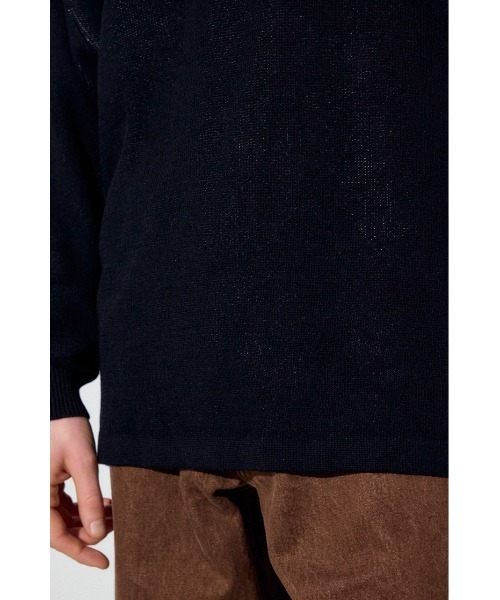 AZUL by moussy(アズールバイマウジー)の「裏配色リネンミックスニットトップス(ニット/セーター・メンズ・ブラック/グレー/ブルー・LARGE/MEDIUM)」の13枚目の写真