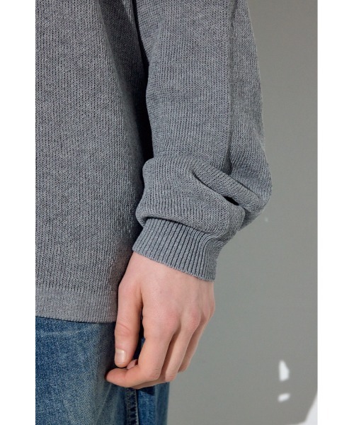 AZUL by moussy(アズールバイマウジー)の「裏配色リネンミックスニットトップス(ニット/セーター・メンズ・ブラック/グレー/ブルー・LARGE/MEDIUM)」の16枚目の写真