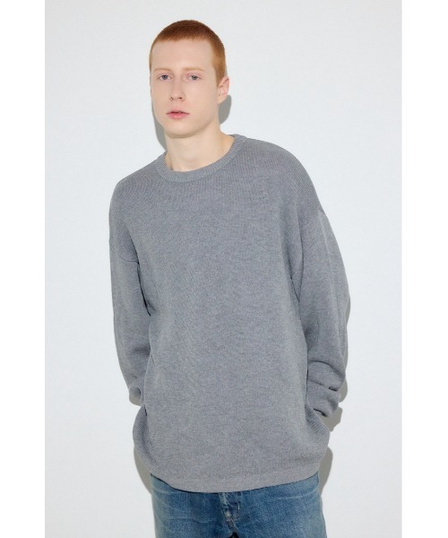 AZUL by moussy(アズールバイマウジー)の「裏配色リネンミックスニットトップス(ニット/セーター・メンズ・ブラック/グレー/ブルー・LARGE/MEDIUM)」の19枚目の写真