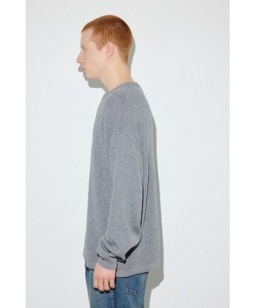 AZUL by moussy(アズールバイマウジー)の「裏配色リネンミックスニットトップス(ニット/セーター・メンズ・ブラック/グレー/ブルー・LARGE/MEDIUM)」の22枚目の写真