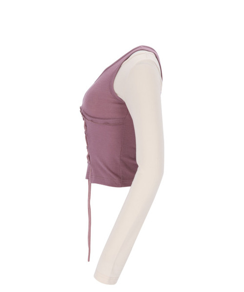 SETSETSET(セットセットセット)の「BUSTIER LACE-UP TEE (PINK)(Tシャツ/カットソー・レディース・その他・ONE SIZE)」の2枚目の写真