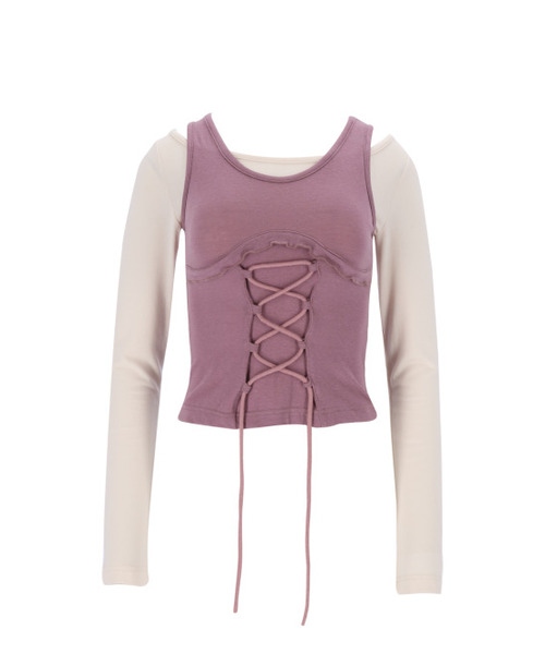 SETSETSET(セットセットセット)の「BUSTIER LACE-UP TEE (PINK)(Tシャツ/カットソー・レディース・その他・ONE SIZE)」の10枚目の写真