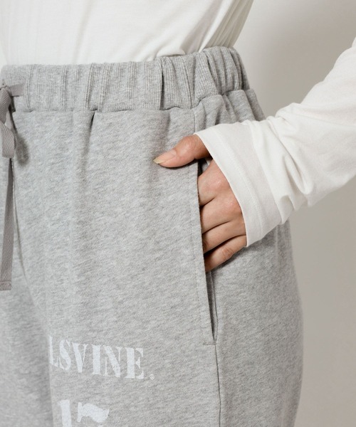 BARNYARDSTORM（バンヤードストーム）の「BARNYARDSTORM / 裏毛ステンシルパンツ【一部店舗限定】（スウェットパンツ・レディース・ホワイト/グレー・FREE）」の8枚目の写真