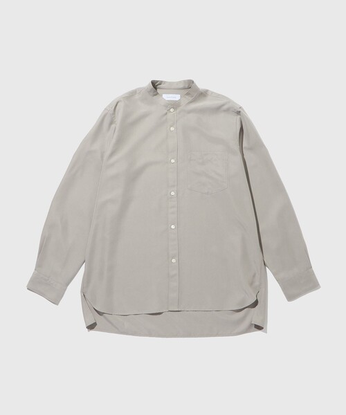 ADAM ET ROPE'(アダムエロペ)の「スエードタッチ レーヨンバンドカラーシャツ(シャツ/ブラウス・メンズ・ライトグレー/キナリ/ピンク系その他2/ブラック・M/L)」の3枚目の写真
