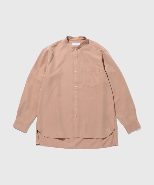 リラックス ドレープ レーヨン バンドカラーシャツ / ロングシーズン