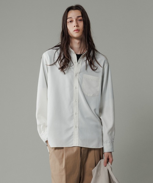 ADAM ET ROPE'(アダムエロペ)の「スエードタッチ レーヨンバンドカラーシャツ(シャツ/ブラウス・メンズ・ライトグレー/キナリ/ピンク系その他2/ブラック・M/L)」の14枚目の写真