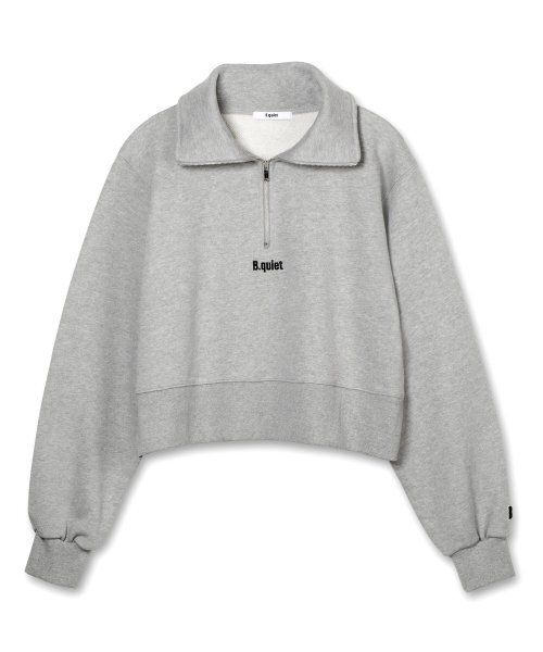 B QUIET(ビークワイエット)の「CROPPED HALF ZIP-UP SWEATSHIRT_MELANGE GRAY(スウェット・レディース・その他・ONE SIZE)」の5枚目の写真