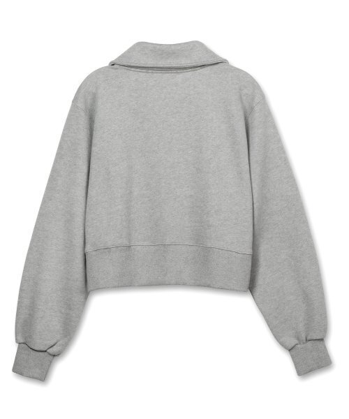 B QUIET(ビークワイエット)の「CROPPED HALF ZIP-UP SWEATSHIRT_MELANGE GRAY(スウェット・レディース・その他・ONE SIZE)」の6枚目の写真