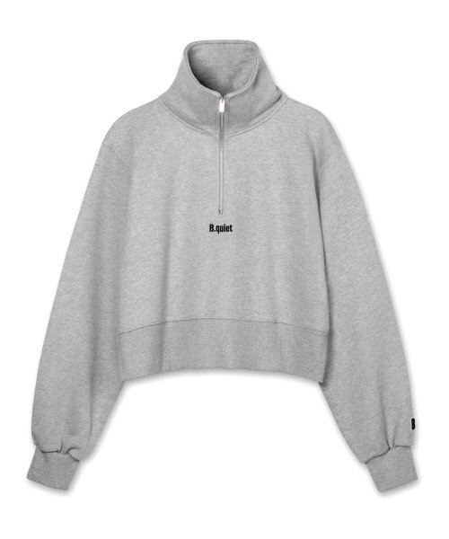 B QUIET(ビークワイエット)の「CROPPED HALF ZIP-UP SWEATSHIRT_MELANGE GRAY(スウェット・レディース・その他・ONE SIZE)」の7枚目の写真