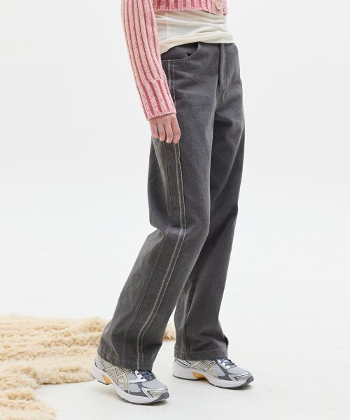 LARTIGENT(ラーティゼン)の「LX STITCH COTTON PANTS(CHARCOAL)(その他パンツ・レディース・その他・M/S)」の4枚目の写真