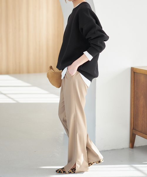 Spick & Span（スピックアンドスパン）の「《一部店舗+WEB限定》2枚SET ルーズニット&カット（ニット/セーター・レディース・ブラック/グリーン/ブラウン/ライトグレー・FREE）」の14枚目の写真