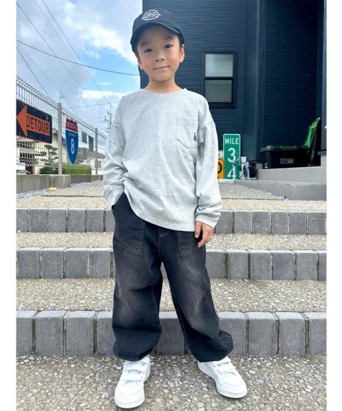 MPS（エムピーエス）の「【MPS】デニムジョガーパンツ ( キッズ/ ウエストゴム / リラックスフィット / アンクルリブ)（その他パンツ・キッズ・ブラック/ダークインディゴブルー・130/140/150/160）」の14枚目の写真