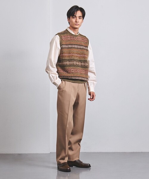 Jamieson's of Shetland（ジャミーソンズオブシェトランド）の「＜Jamieson`s＞ Fair Isle Crew Neck Vest/フェアアイル クルーネック ベスト（ニット/セーター・メンズ・オリーブ・42/40）」の6枚目の写真