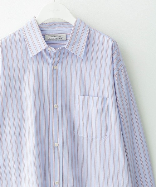 URBAN RESEARCH Sonny Label(アーバンリサーチサニーレーベル)の「ストライプレギュラーカラーシャツ(シャツ/ブラウス・メンズ・オフホワイト/ブルー/ホワイト・MEDIUM/LARGE)」の1枚目の写真