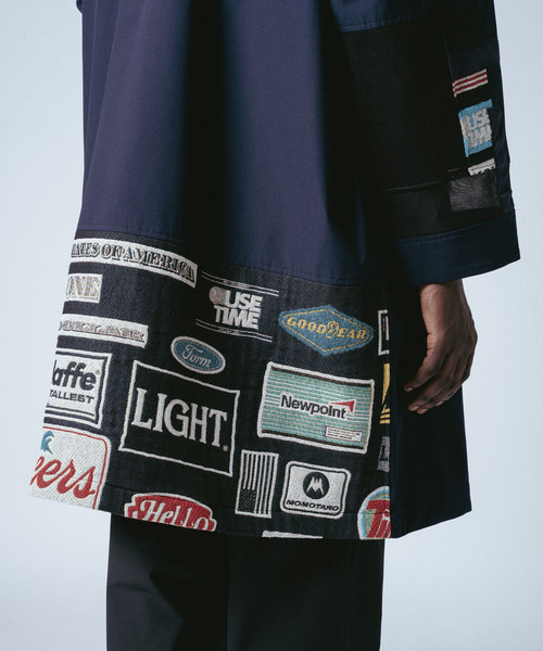 yoshiokubo（ヨシオクボ）の「yoshiokubo ヨシオクボ / MULTI-LOGO LONG COAT ゴブラン織マルチロゴロングコート / YKS26515（その他アウター・メンズ・ネイビー・3/2）」の9枚目の写真