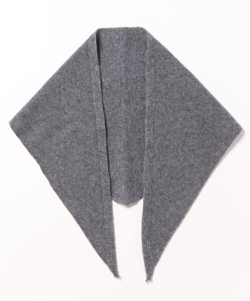 SMILE ORCHID（スマイルオーキッド）の「毛100％トライアングルスカーフ（ストール/ショール・レディース・グレイッシュベージュ/ブラック/アイボリー/グレー・FREE）」の3枚目の写真