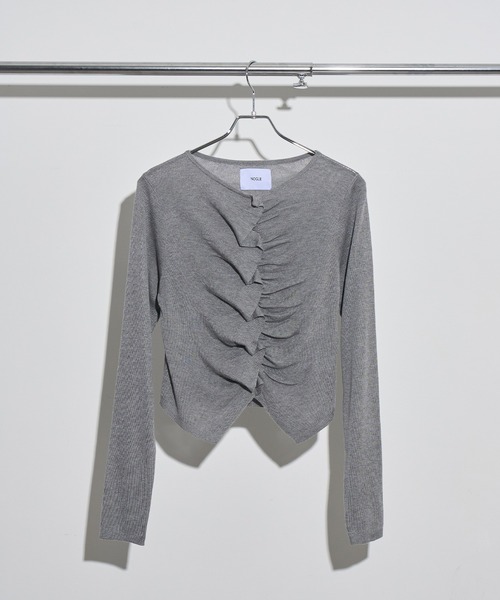 NOGLE(ノグル)の「【NOGLE/ノグル】フリルギャザーエアリーカーディガン(カーディガン/ボレロ・レディース・レッド/アイボリー/ネイビー/グレー・FREE)」の14枚目の写真
