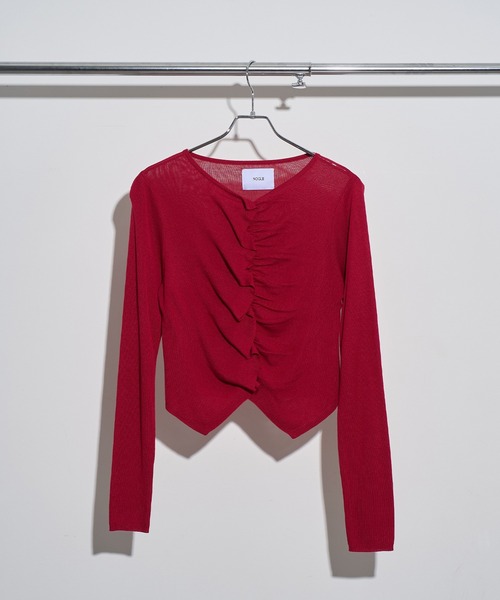 NOGLE(ノグル)の「【NOGLE/ノグル】フリルギャザーエアリーカーディガン(カーディガン/ボレロ・レディース・レッド/アイボリー/ネイビー/グレー・FREE)」の18枚目の写真