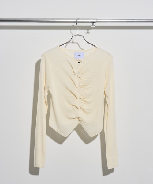 NOGLE(ノグル)の「【NOGLE/ノグル】フリルギャザーエアリーカーディガン(カーディガン/ボレロ・レディース・レッド/アイボリー/ネイビー/グレー・FREE)」の16枚目の写真