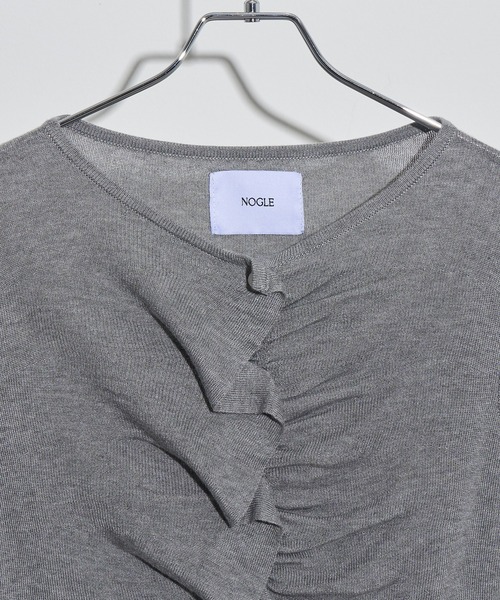 NOGLE(ノグル)の「【NOGLE/ノグル】フリルギャザーエアリーカーディガン(カーディガン/ボレロ・レディース・レッド/アイボリー/ネイビー/グレー・FREE)」の19枚目の写真