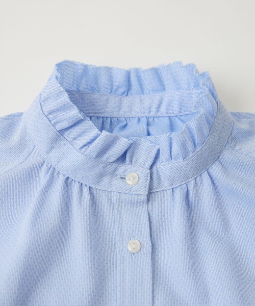 LA MARINE FRANCAISE(マリン フランセーズ)の「フリルブラウス(シャツ/ブラウス・レディース・ホワイト/サックスブルー・FREE)」の3枚目の写真