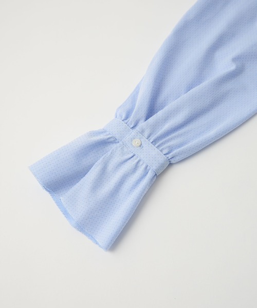 LA MARINE FRANCAISE(マリン フランセーズ)の「フリルブラウス(シャツ/ブラウス・レディース・ホワイト/サックスブルー・FREE)」の4枚目の写真