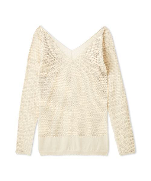 Henon.(ヘノン)の「クロシェニット(ニット/セーター・レディース・オフホワイト/ブラック/レッド・F)」の9枚目の写真