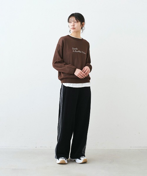 Live in comfort（リブインコンフォート）の「リブ　イン　コンフォート  一枚で着てサマになる　便利なオーガニックコットンロゴＴシャツ（Tシャツ/カットソー・レディース・ネイビー・S）」の11枚目の写真