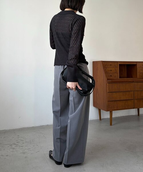 CAPRICIEUX LE'MAGE（カプリシューレマージュ）の「レースシャーリングホックカーディガン（カーディガン/ボレロ・レディース・ホワイト/ブラック・FREE）」の21枚目の写真