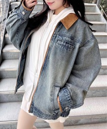 INGNI | 襟袖異素材フロントジップデニムジャケット(デニムジャケット)