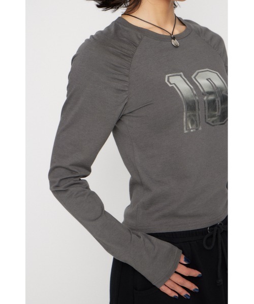 LAGUA GEM(ラグアジェム)の「PUFF SLEEVE NUMBER トップス(Tシャツ/カットソー・レディース・アイボリー/ライトブルー/チャコールグレー・FREE)」の19枚目の写真