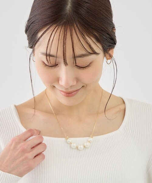 ROPE' PICNIC（ロペピクニック）の「ロンデル×パールネックレス（ネックレス・レディース・ゴールド/シルバー・FREE）」の14枚目の写真