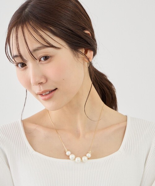 ROPE' PICNIC（ロペピクニック）の「ロンデル×パールネックレス（ネックレス・レディース・ゴールド/シルバー・FREE）」の3枚目の写真