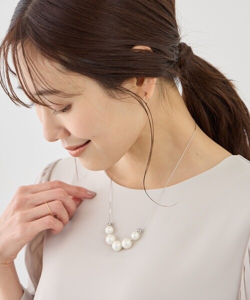 ROPE' PICNIC（ロペピクニック）の「ロンデル×パールネックレス（ネックレス・レディース・ゴールド/シルバー・FREE）」の4枚目の写真