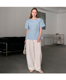 String Puff Half Sleeve Blouse (3colors)