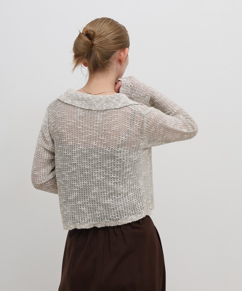 select MOCA（セレクトモカ）の「ボタンデザイン透かし編みショートカーディガン（カーディガン/ボレロ・レディース・ブラック/グレー/ベージュ・FREE）」の22枚目の写真